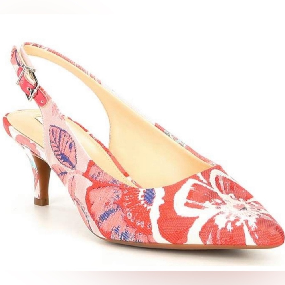 Alex Marie Oskara Floral slingback kitten heel Sz 7.5M